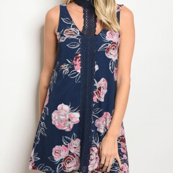 FLORAL CHOKER DRESS - Picture 1 of 3